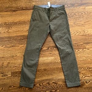 J Crew Green Stretch Khakis
